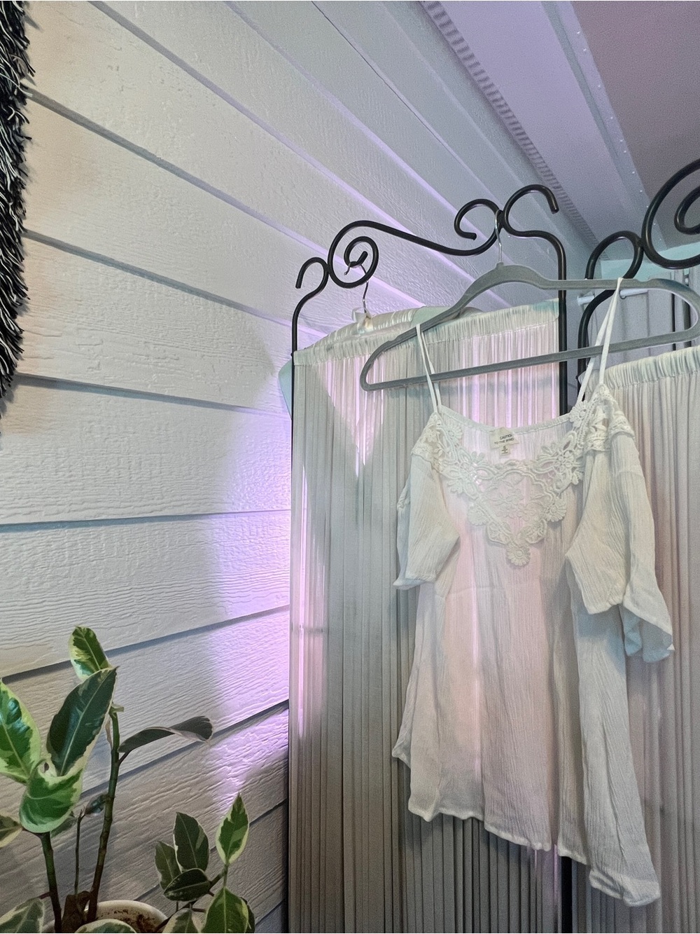 Caution To The Wind White Lace-Trim Top